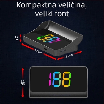 Automobilski HUD zaslon s BeiDou GPS testerom, višenamjenski HD projektor
