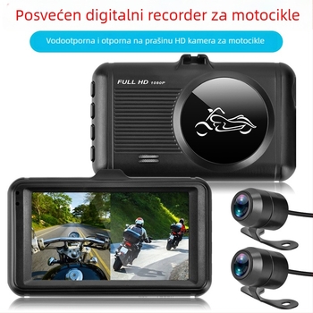Motocikl dash cam dvostruka 1080p prednja i stražnja, podrška TF kartici