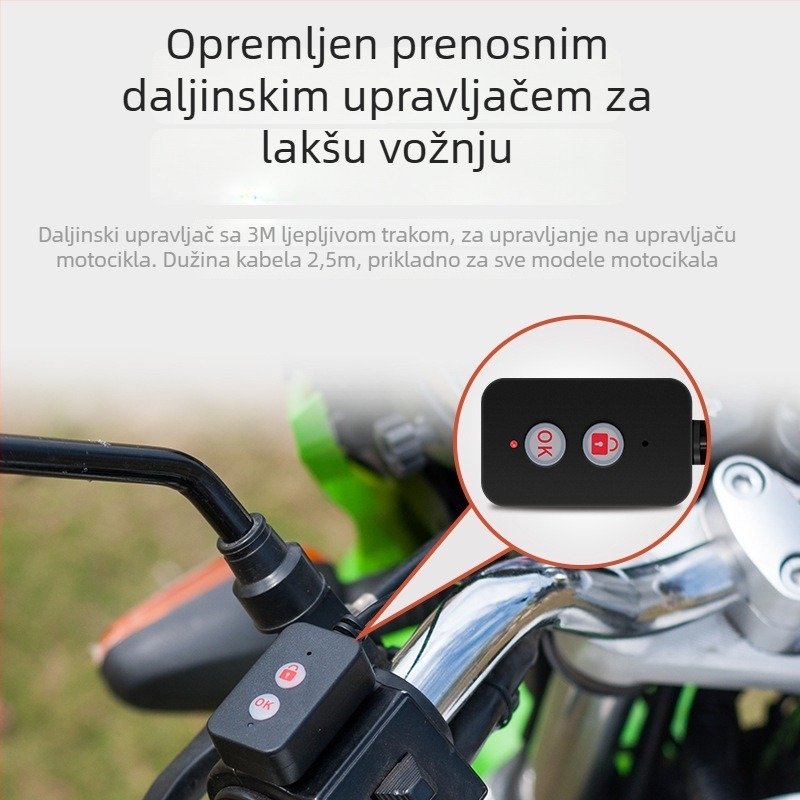 MT20 Moto kamera za vožnju s vodootpornim dvostrukim objektivom, 120° kut vida, 2.0 MP, 3" zaslon, žični daljinski upravljač