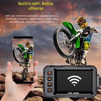 Dash kamera za motocikl 1080P GPS vodootporna Wi-Fi 120° kut gledanja