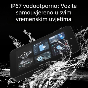 CarPlay jedinica za motocikl s prednjom i stražnjom dvostrukom kamerom, navigacijom i praćenjem tlaka u gumama