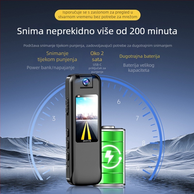 Famue HD akcijska kamera za električne motocikle, kompakktan videorekorder na prsnom nosaču, uređaj za provođenje zakona
