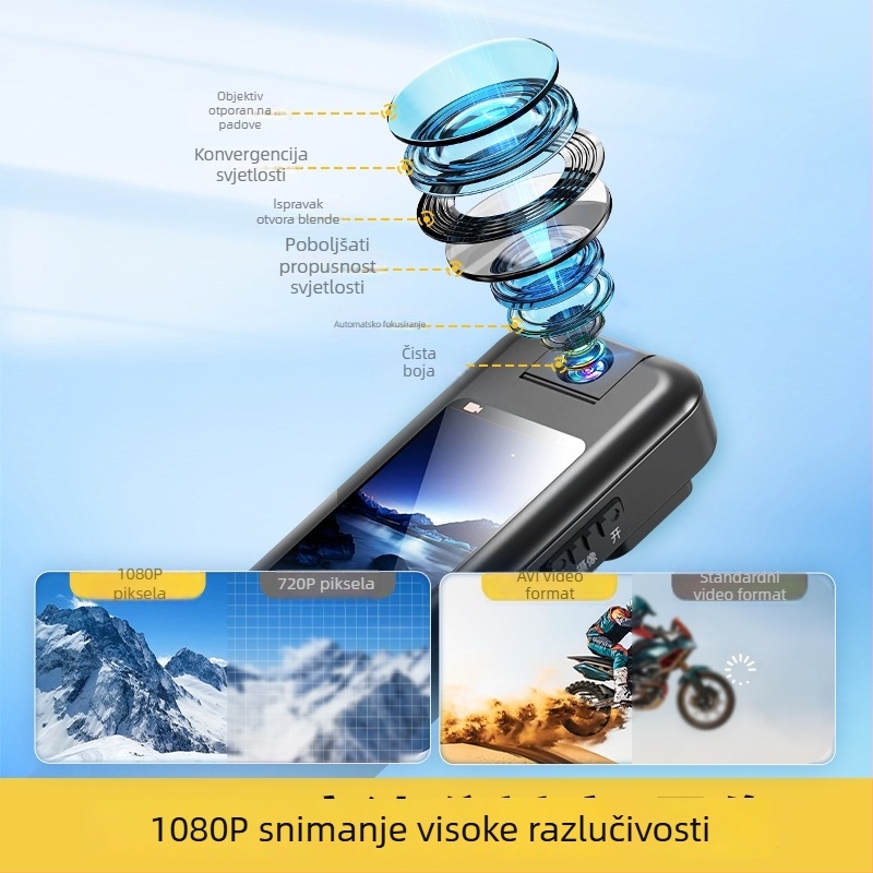 Famue HD akcijska kamera za električne motocikle, kompakktan videorekorder na prsnom nosaču, uređaj za provođenje zakona