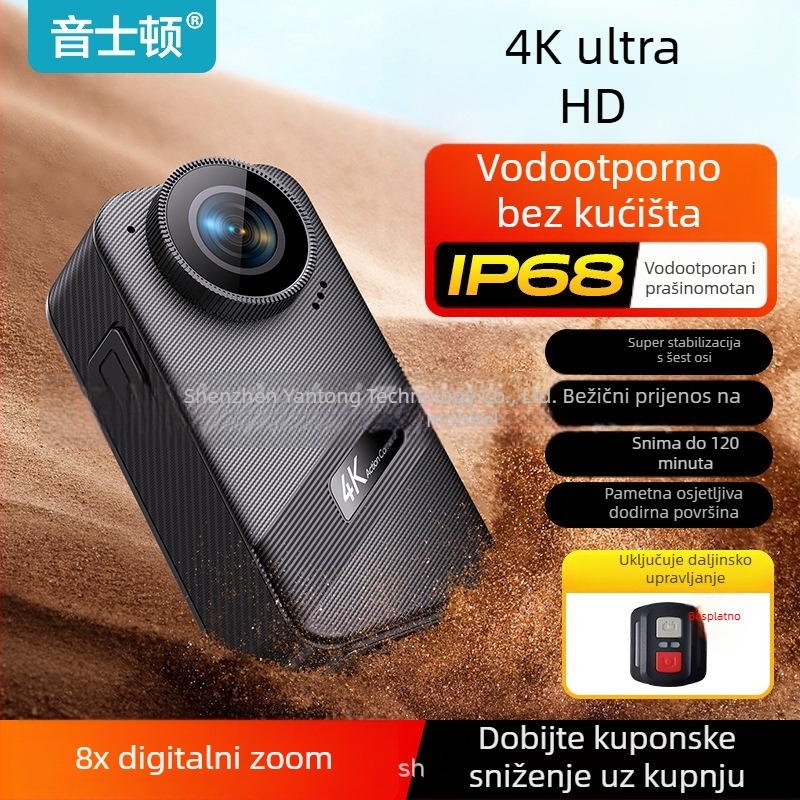 Inston S8 360° akcijska kamera za nošenje na prsište za motocikl, TF memorija, 4800 rezolucija, 96 minuta trajanja baterije
