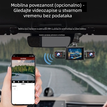 4-kanalna glasovno aktivirana HD kamera za automobil s noćnim vidom i snimanjem u retrovizoru 1440P