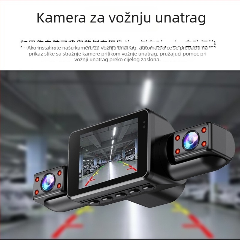 4-kanalna glasovno aktivirana HD kamera za automobil s noćnim vidom i snimanjem u retrovizoru 1440P