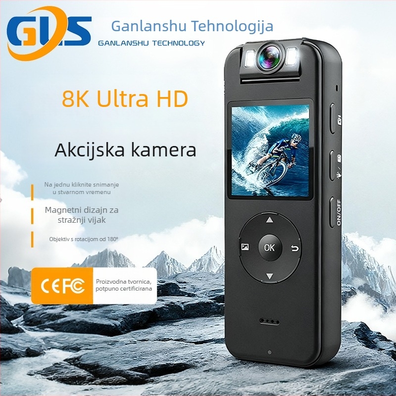 Z09 ručna Wi‑Fi kamera, 1080p, 1.4" LCD, TF kartica, trajanje baterije 5 sati