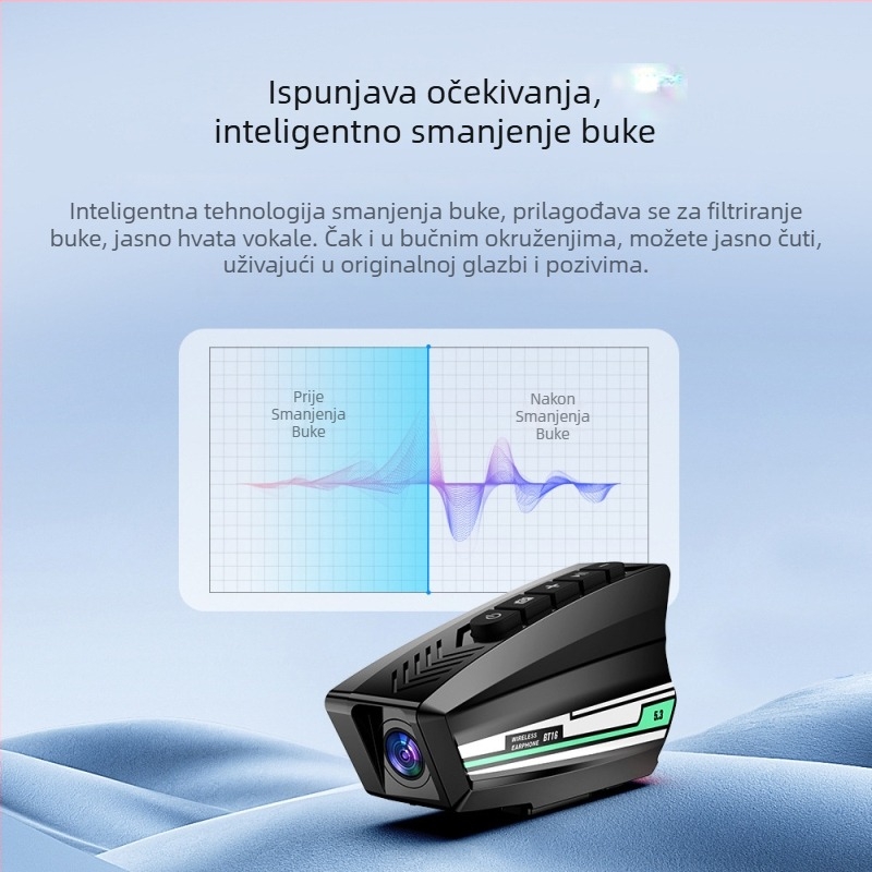 BT16 Višenamjenska kaciga Bluetooth slušalica s 1080P kamerom i lampom upozorenja