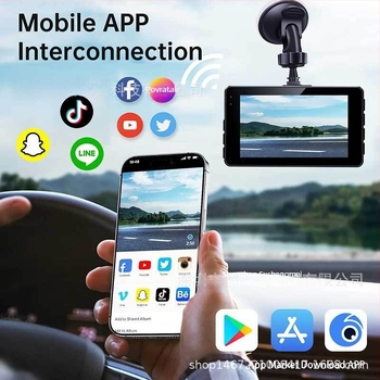 Nova automobilska dash cam s dvostrukim snimanjem, 4K prednja i stražnja leća, noćni vid, Wi-Fi