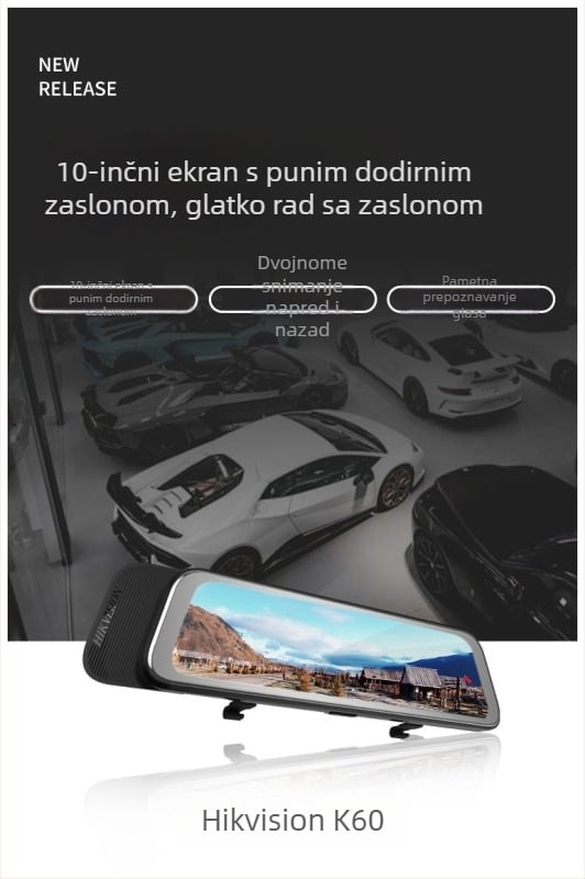 K60 monitor za nadzor, 170° širokokutni ugao, 5 MP senzor, TF kartica do 128 GB