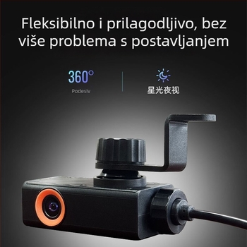 4K prednja i unutarnja kamera za automobil s infracrvenim noćnim vidom, vodootporna, Wi-Fi, nosač na vjetrobranskom staklu, dvostruko snimanje