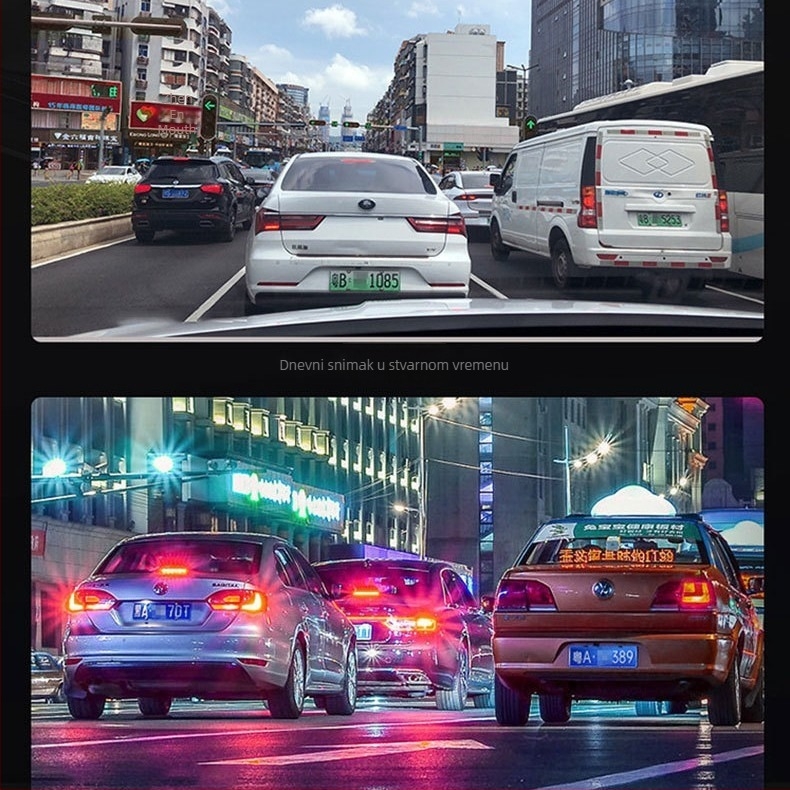 4K prednja i unutarnja kamera za automobil s infracrvenim noćnim vidom, vodootporna, Wi-Fi, nosač na vjetrobranskom staklu, dvostruko snimanje