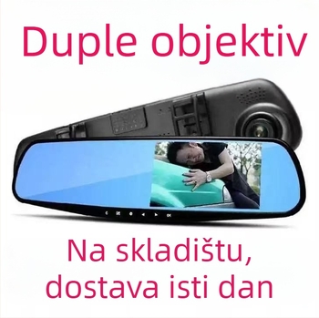 Klasični Jiuyi 4,3-inčni dash cam u retrovizoru s prednjom i stražnjom dvostrukom snimanjem te slikom za obrnuto vožnju