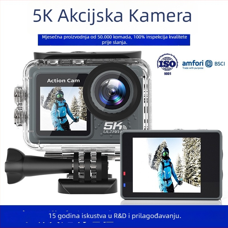 Nothing Y502aa-g Akcijska kamera sa stabilizacijom, 16MP, LCD 2.0/1.3 inča, TF kartica pohrana, 90 minuta baterije