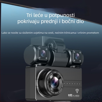 4-kanalni 4K dash cam s Wi‑Fi, noćnim vidom i nadzorom parkiranja (1080p)