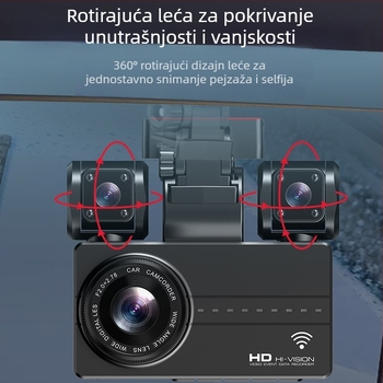 4-kanalni 4K dash cam s Wi‑Fi, noćnim vidom i nadzorom parkiranja (1080p)