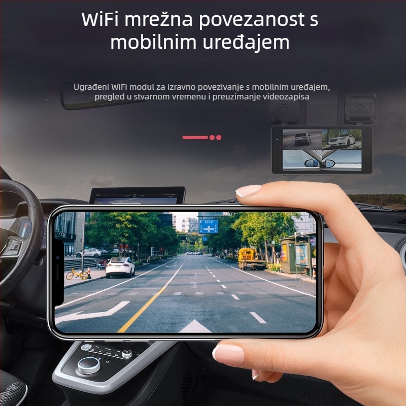 4-kanalni 4K dash cam s Wi‑Fi, noćnim vidom i nadzorom parkiranja (1080p)
