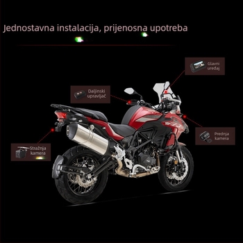 MT-55 Moto dash kamera s prednjom i stražnjom 120° širokokutnom dvostrukom kamerom, 2MP, do 64GB, napajanje 12–24V