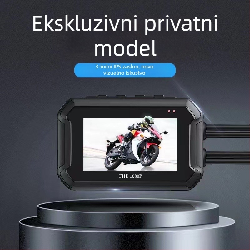 3-inčna Wi-Fi kamera za motocikl s dvostrukom lećom, GPS i kabelskim upravljanjem