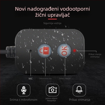 MT30A Moto Dash Kamera – 120° snimanje naprijed-natrag, 2MP senzor, do 64GB memorije, USB sučelje