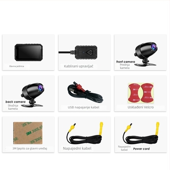 Kamera za motocikl: 170° vidno polje, USB sučelje, TF kartica do 64GB, 30fps, ciklično snimanje