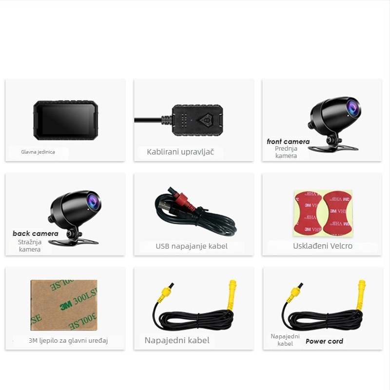 Kamera za motocikl: 170° vidno polje, USB sučelje, TF kartica do 64GB, 30fps, ciklično snimanje