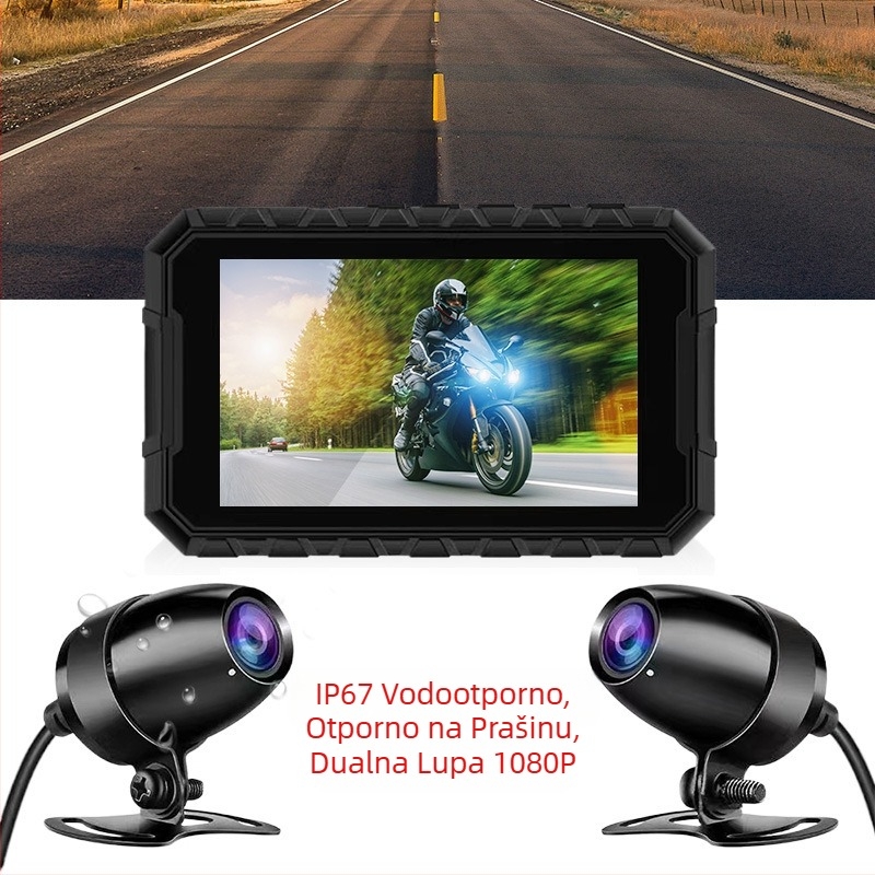 Kamera za motocikl: 170° vidno polje, USB sučelje, TF kartica do 64GB, 30fps, ciklično snimanje