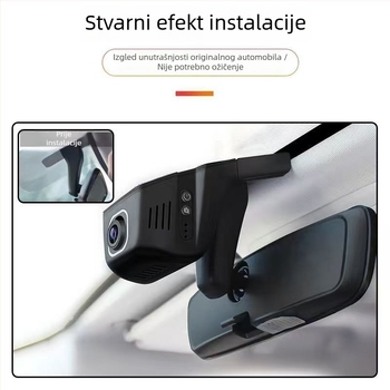 U-oblikovana skrivena HD kamera za automobil s Wi‑Fi, napajanjem USB/ACC, dvostruko ili jednostruko snimanje, 4K+ rezolucija, 170° široki kut, montaža na vjetrobran