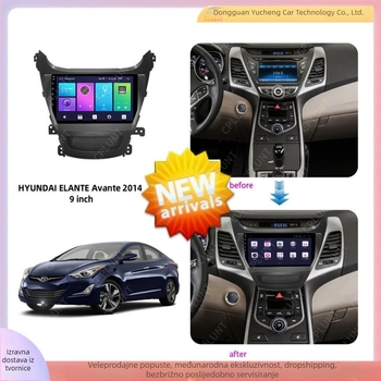 Okvir prednje ploče za središnje upravljanje navigacijom i DVD-om (Materijal: ABS+PC; Zaslon: 9 inča; Kompatibilno s Hyundai Elantra/Avante; Težina: 1 kg)