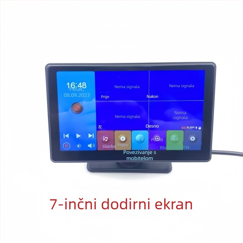 Automobilski LCD monitor s detekcijom mrtvih kutova, HD zaslon, 1024x600 IPS, AHD ulaz, kompatibilan s BMW glavnom jedinicom