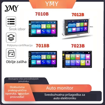 7-inčni automobilski MP5 s prikazom stražnje slike, Bluetooth, FM radio, USB/SD reprodukcija, napajanje 12–24V