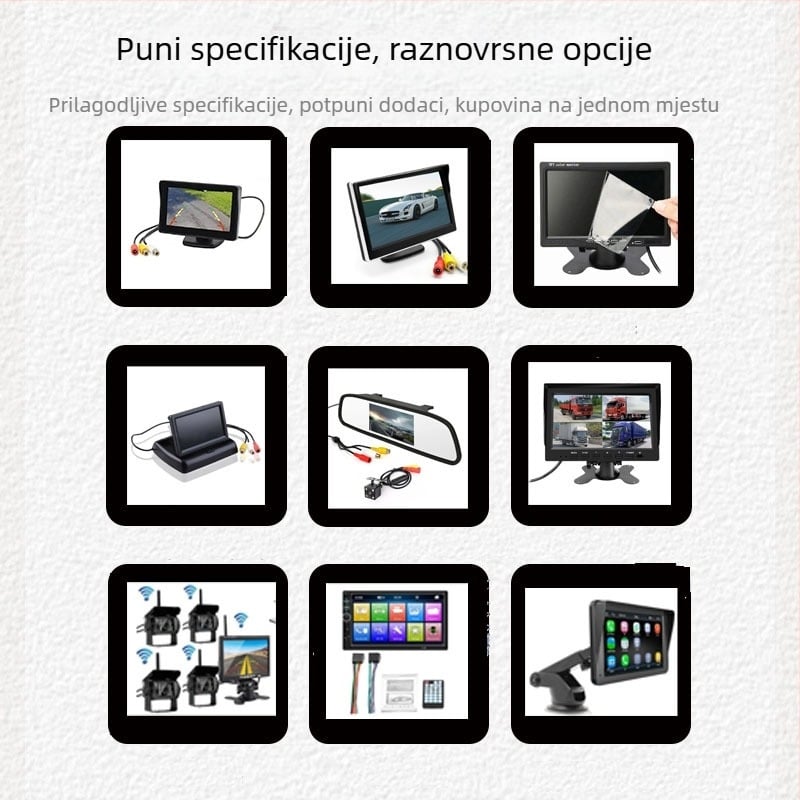 7-inčni automobilski MP5 s prikazom stražnje slike, Bluetooth, FM radio, USB/SD reprodukcija, napajanje 12–24V