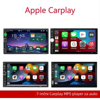 Bežični CarPlay MP5 player za auto s Bluetoothom, SD karticom, 3D zvuk, model 701, domet 20 m, video formati AVI RMVB MPEG-4 FLV MPG RealPlayer
