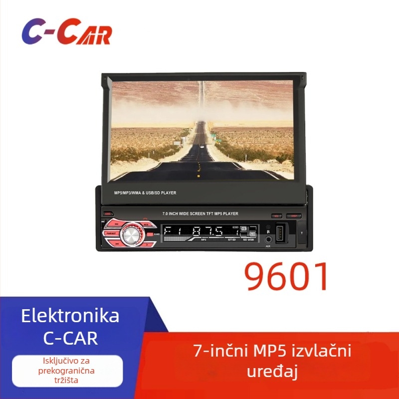 Automobilski MP5 player s GPS navigacijom, model 9601, Bluetooth, USB/SD kartica podrška