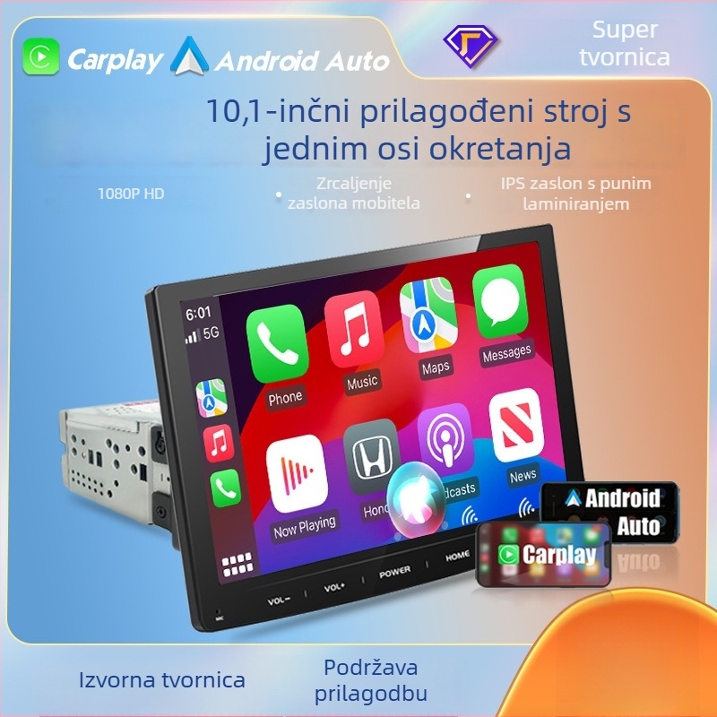 10,1-inčni bežični CarPlay MP5 player s potpuno prilagođenim zaslonom, Linux glavna automobilska jedinica