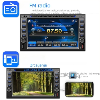 Automobilski Bluetooth DVD/CD MP3/MP5 player s OLED zaslonom, 12V DC, daljinski upravljač