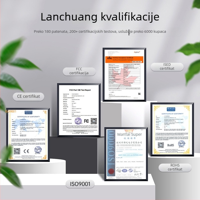 Lanchuang LC967B CarPlay bežični adapter – 2-u-1 pretvarač s kabelskog na bežični CarPlay, aluminij aviacije + 6H kaljeno staklo, 40 g, kompatibilan s vozilima CarPlay