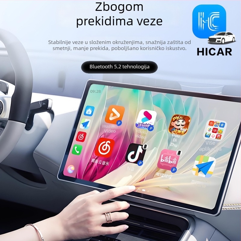 Bežični CarPlay adapter: HiCar Box A5-2, CPU s dualnim jezgrom, 1GB RAM, HiCar OS
