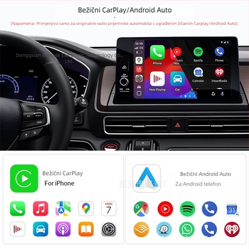 2-u-1 bežična kutija za CarPlay s ventilacijskim otvorima, horizontalni priključak, Android Auto pretvarač