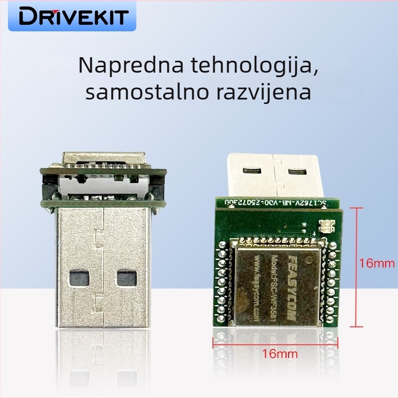 Drivekit CarPlay i Android Auto čip softver PCBA protokol kutija, kabelski na bežični prijenos, 5V, 0.5W, težina 4, laminirana PCB