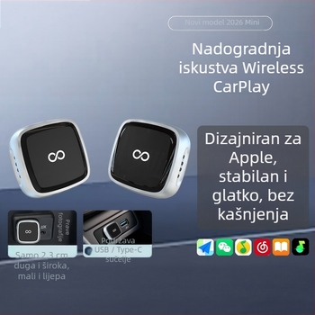 Bežični CarPlay i Android Auto – mini adapter USB sučelje, Model D08, JTOVI, ABS, kompatibilan s kabelskim CarPlay vozilima