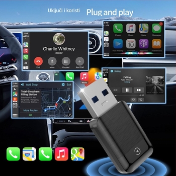 CarPlay bežični adapter Tyc17, dvostruko jezgreni CPU, USB-C sučelje, 16GB memorije, kompatibilan s Apple CarPlay