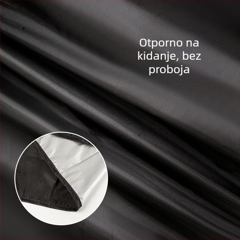 Univerzalni snježni štit za automobil sa srebrnom premazom tkanine, zaštita prednjeg stakla s ušima, sklopiva, s usisnom čašom