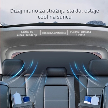 Auto sjenilo za stražnje staklo - univerzalno, pričvršćivanje usisnim čašicama, minimalistički dizajn, moguć ispis logotipa