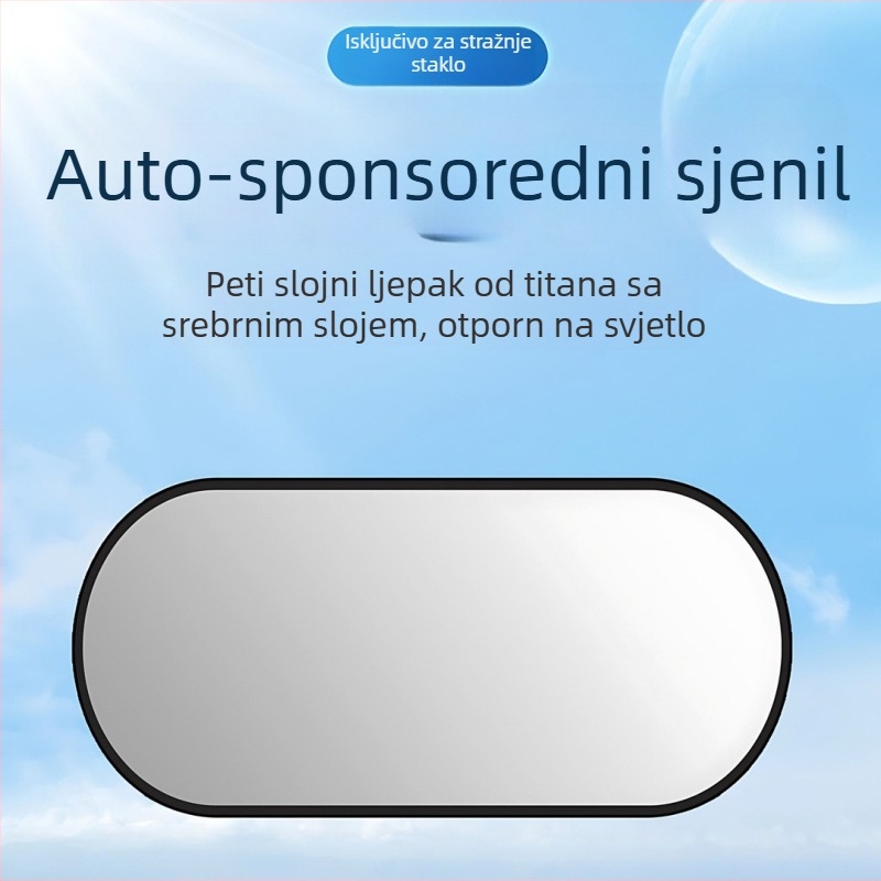 Auto sjenilo za stražnje staklo - univerzalno, pričvršćivanje usisnim čašicama, minimalistički dizajn, moguć ispis logotipa