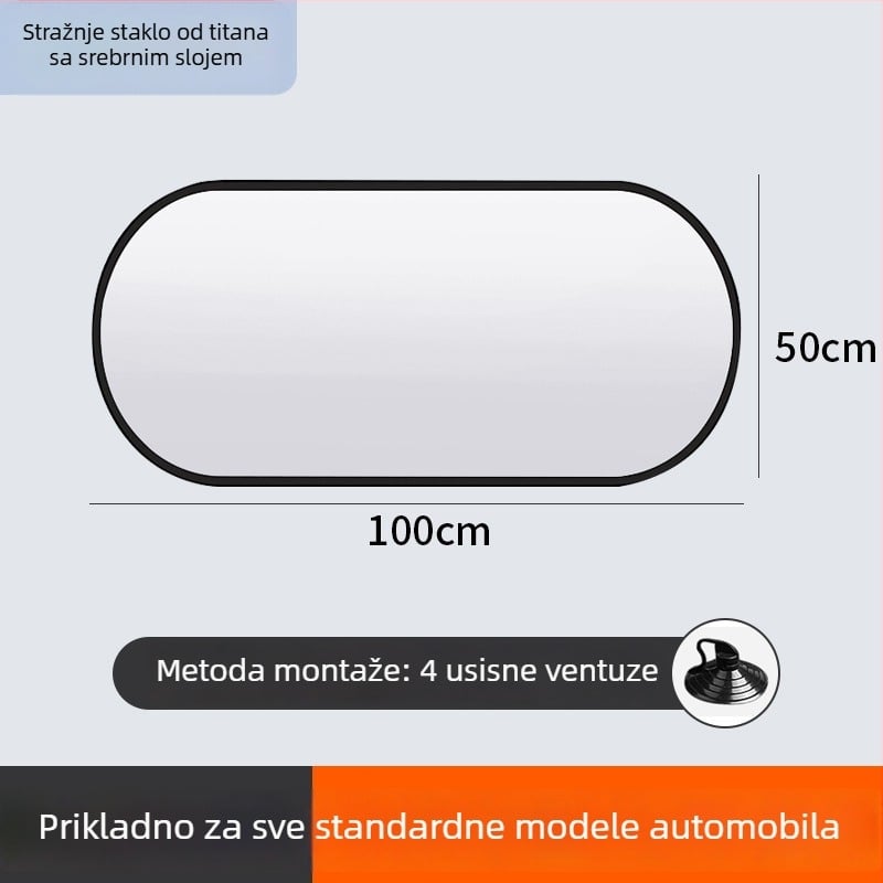 Auto sjenilo za stražnje staklo - univerzalno, pričvršćivanje usisnim čašicama, minimalistički dizajn, moguć ispis logotipa