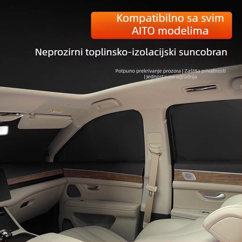Wenjie M5/M7/M8/M9 auto sjenilo – zaštita od sunca, toplinska izolacija, privatnost, jednostavna montaža, materijal ledeno-kristalni, moguć tisak logotipa