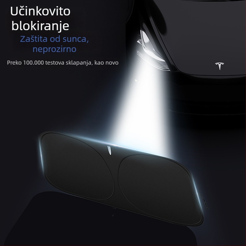 Auto suncobran za prednje staklo s ugrađenom instalacijom, mogućnost ispisa logotipa, univerzalna prilagodba, minimalistički stil