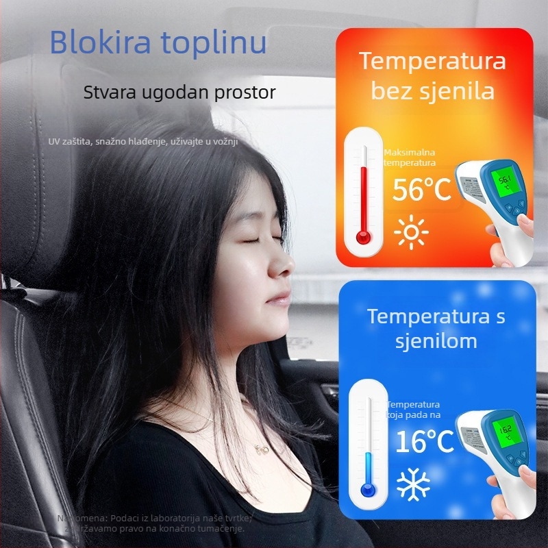 Auto suncobran za prednje staklo s ugrađenom instalacijom, mogućnost ispisa logotipa, univerzalna prilagodba, minimalistički stil