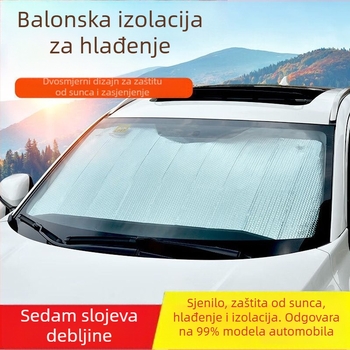 Prednja sjenila za vjetrobran automobila s usisnim čašicama, toplinska izolacija i zaštita privatnosti od aluminijske folije